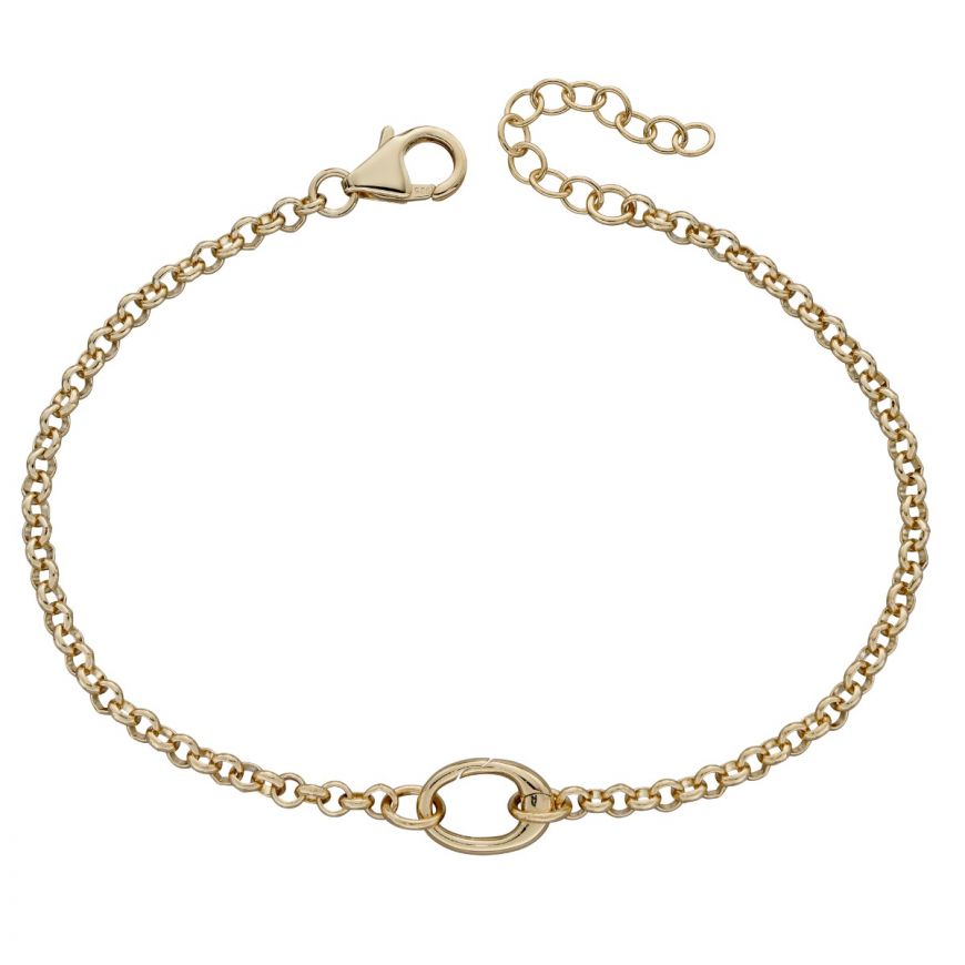 Gold Single Link Charm Bracelet B5314