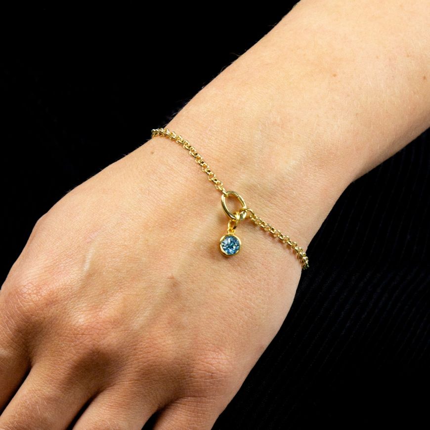 Gold Single Link Charm Bracelet B5314