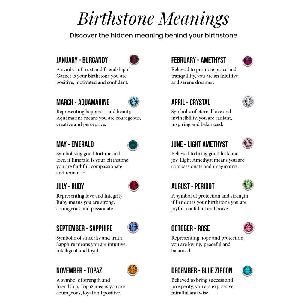 Silver Crystal Birthstone Pendants