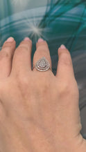 Load and play video in Gallery viewer, 9ct White Gold Diamond Teardrop Ring
