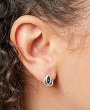Load image into Gallery viewer, Open Teardrop Stud Earrings With Montana Blue Crystals E4034L
