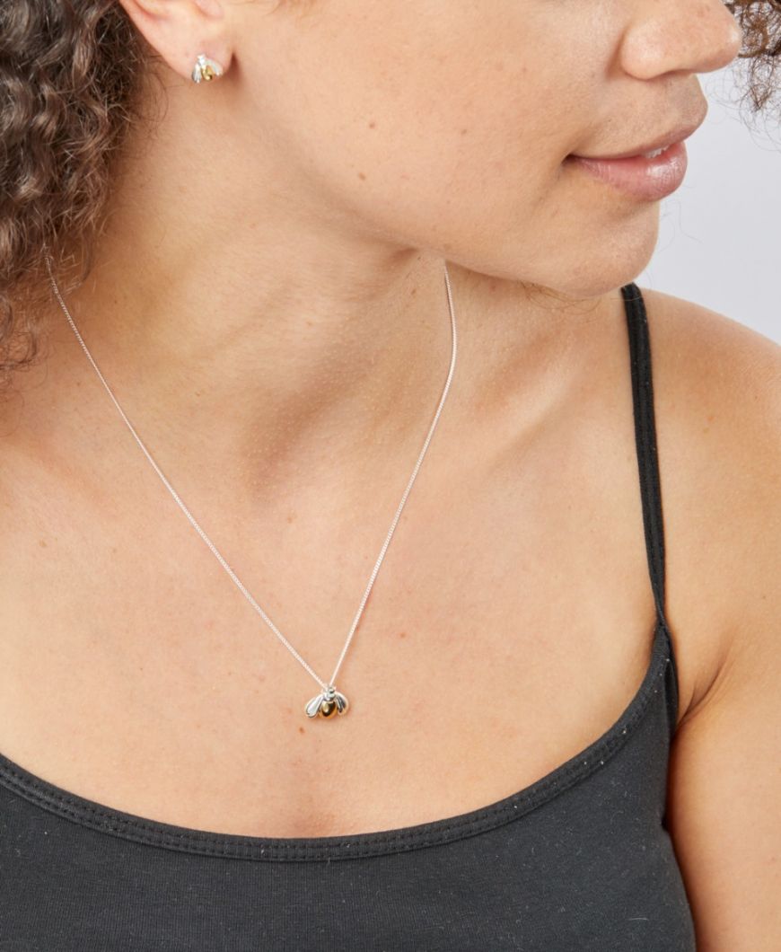 Silver & Gold Bee Earrings