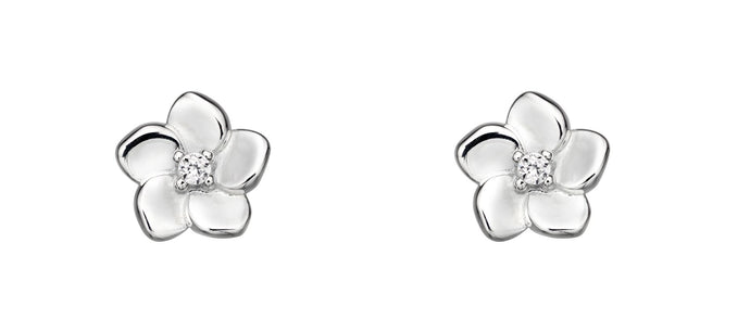 Cubic Zirconia Cherry Blossom Earrings