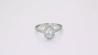 Platinum Oval Diamond Ring with Halo