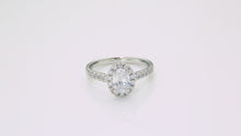Load and play video in Gallery viewer, Platinum Oval Diamond Ring with Halo
