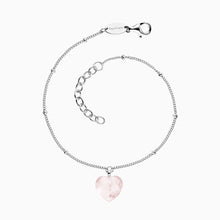 Load image into Gallery viewer, Silver Bracelet with Rose Quartz Pearl Heart Bracelet
