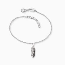 Load image into Gallery viewer, Angel Wing Duo Bracelet Black &amp; Silver
