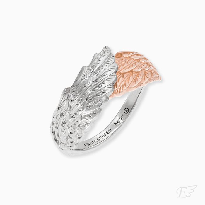 Silver & Rose Gold Ring With Double Wing