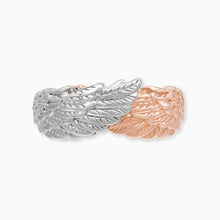 Load image into Gallery viewer, Silver &amp; Rose Gold Ring With Double Wing
