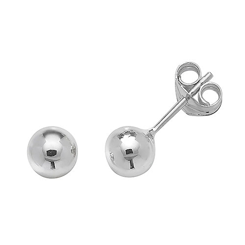 9ct White Gold 6mm Ball Stud Earrings