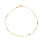Trace Chain Station Bracelet With Freshwater Pearls In 9ct Yellow Gold