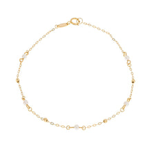 Load image into Gallery viewer, Trace Chain Station Bracelet With Freshwater Pearls In 9ct Yellow Gold
