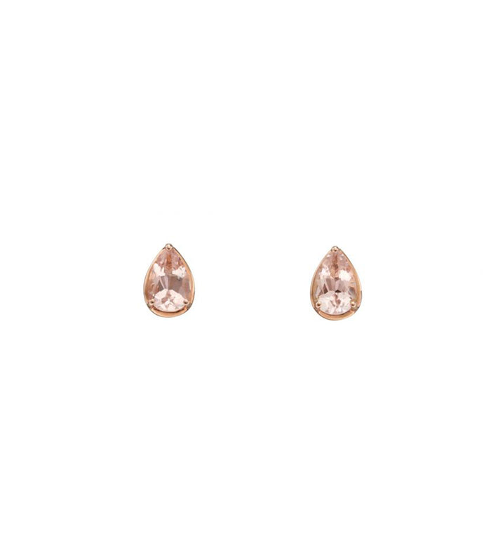 9ct Rose Gold Morganite Stud Earrings