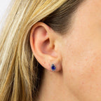 9ct White Gold Sapphire Teardrop Earrings