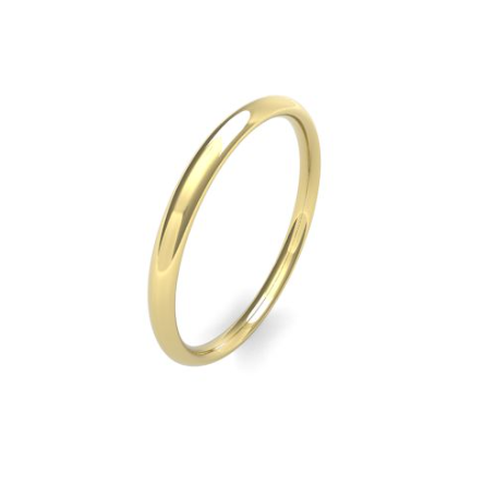 Yellow Gold 2mm Wedding Band | Traditional Court | Heavy Weight