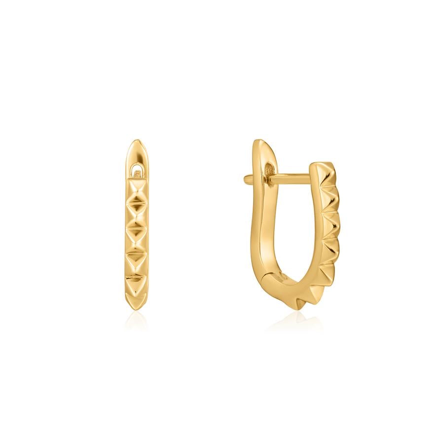 Gold Huggie hoop Earrings E025-07G