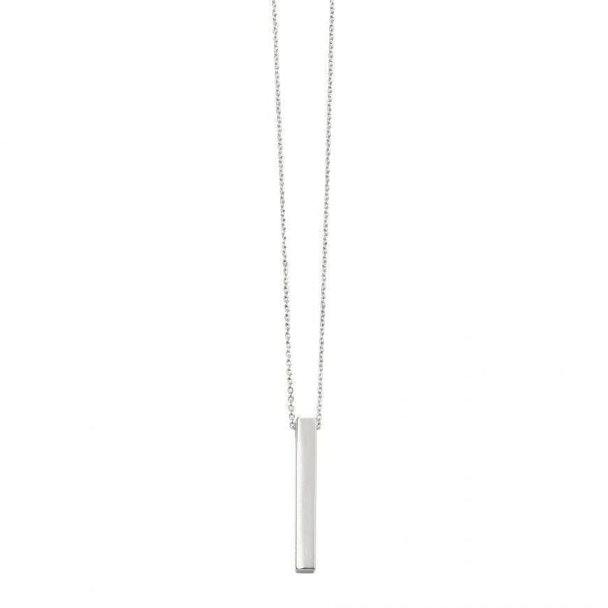 Silver Engravable Bar Necklace