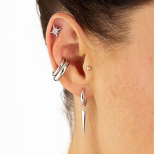 Load image into Gallery viewer, Silver Spike Hoop Earrings
