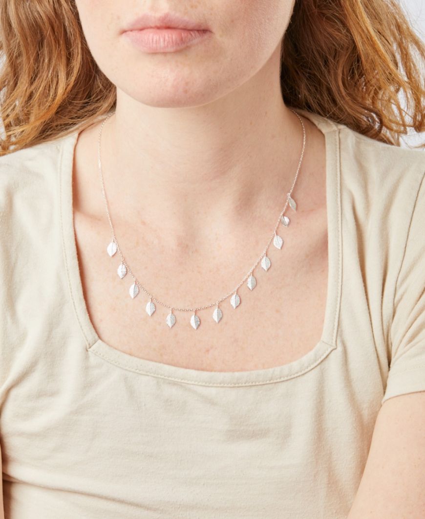 Silver Multi Leaf Necklace