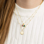 Yellow Gold Plated Engravable Disc Pendant P1590