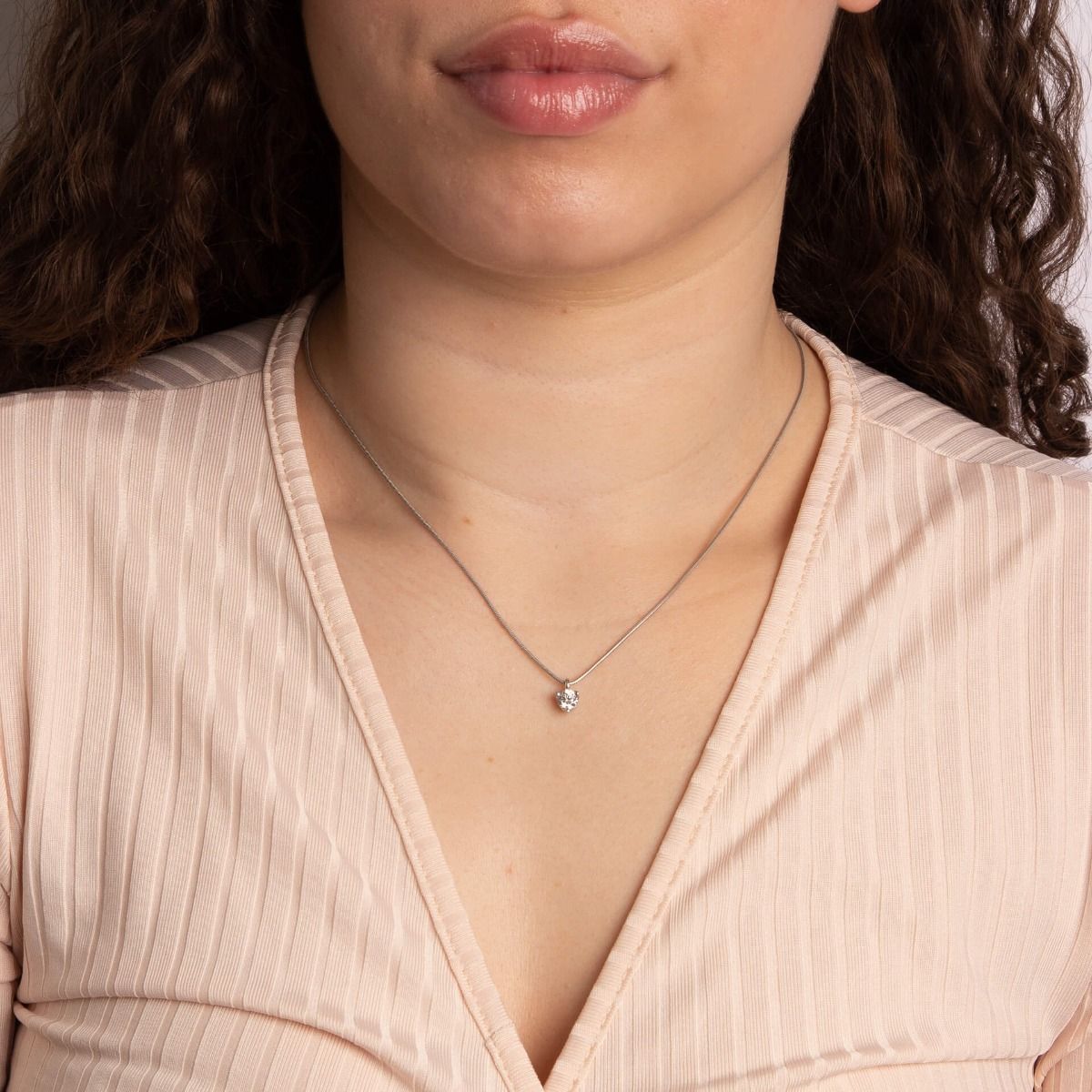 Three Claw Snake Chain Necklace With Diamonfire Zirconia N4499