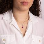 Red Diamonfire Zirconia Teardrop Necklace With Pave Surround N4501