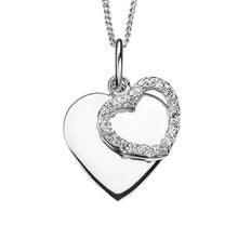 Load image into Gallery viewer, Double Heart Pendant With CZ P3497C
