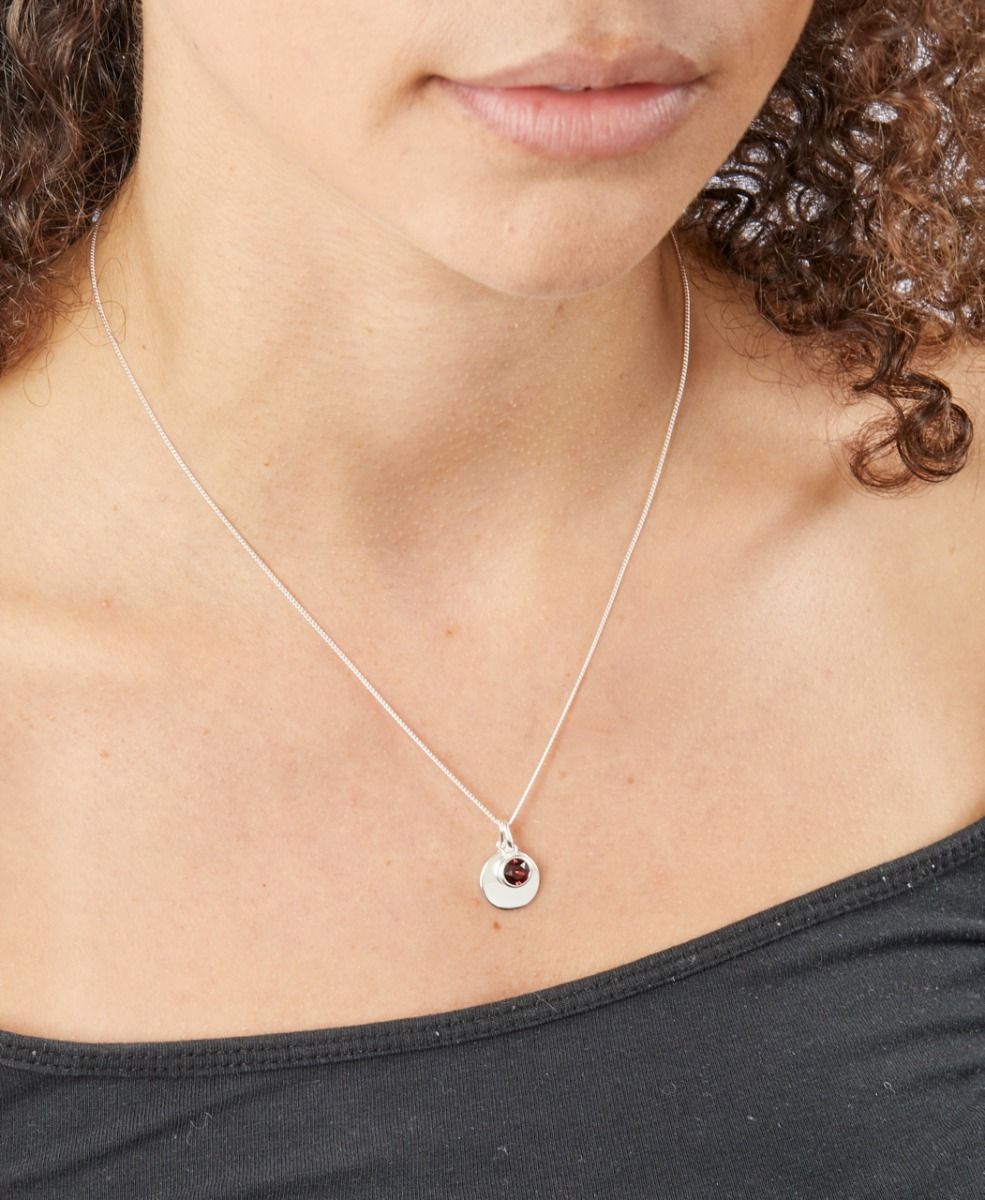 Silver Crystal January Birthstone Necklace