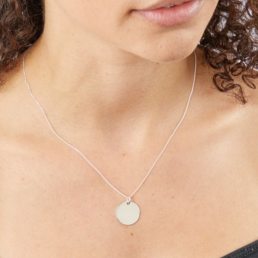 Large 18mm Engravable Disc Pendant P4831