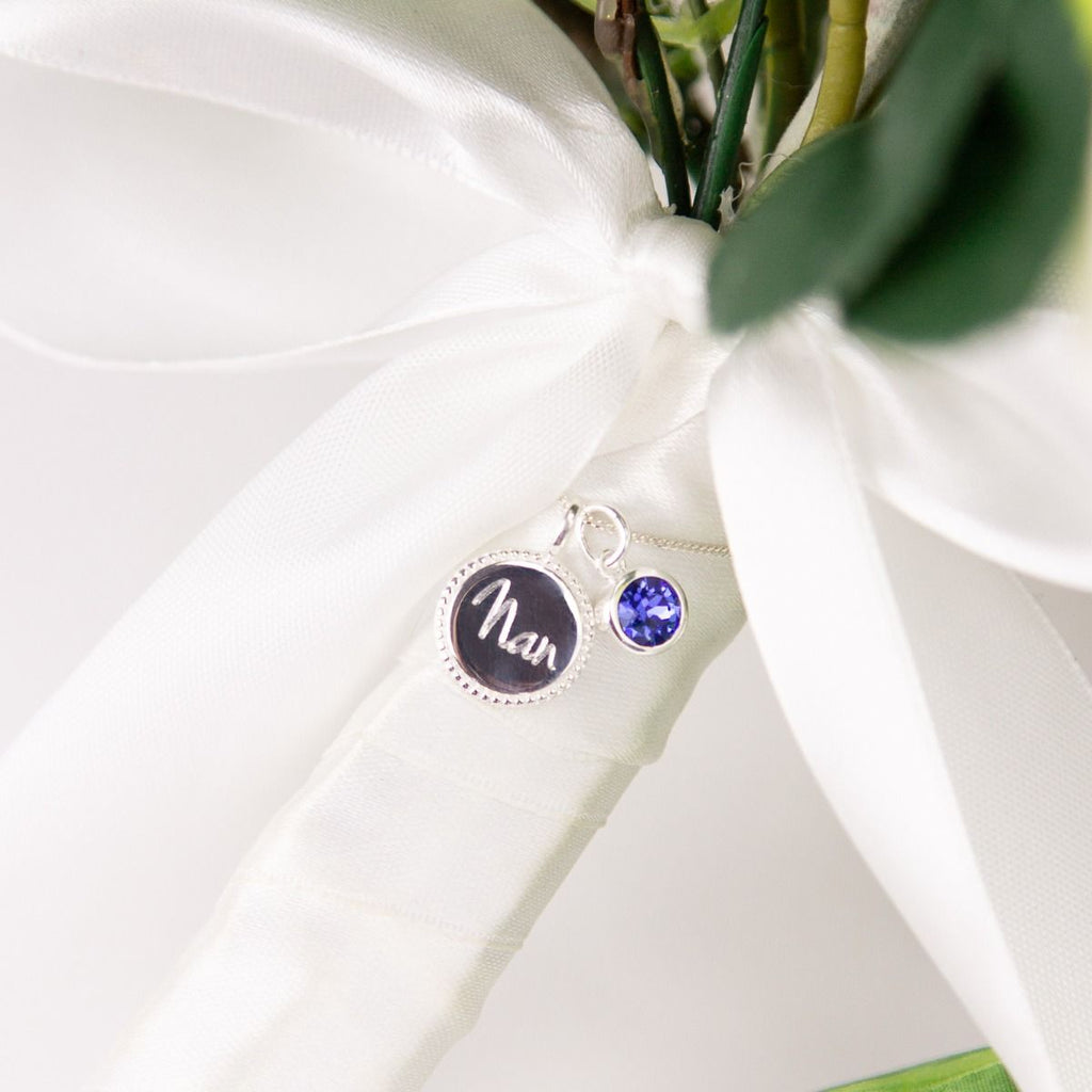Silver Crystal Birthstone Pendants