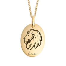 Load image into Gallery viewer, Recycled Silver Oval Tag Pendant With Yellow Gold Plating P5103
