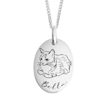 Load image into Gallery viewer, Recycled Silver Oval Tag Pendant P5104
