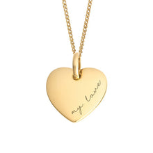 Load image into Gallery viewer, Recycled Silver Heart Tag Pendant With Yellow Gold Plating P5105
