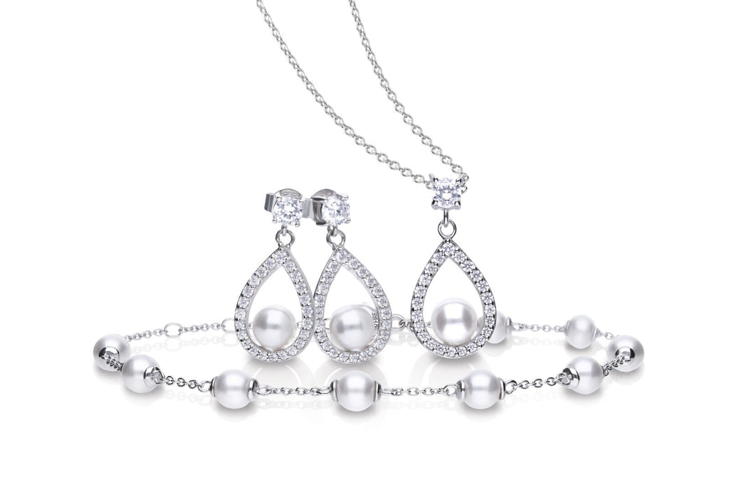 Pearl Open Teardrop Earrings E5597
