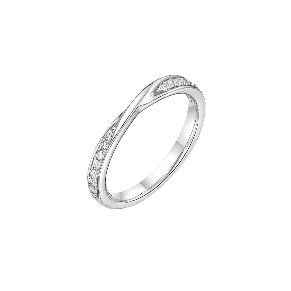 Platinum Twist Diamond Half Eternity Band