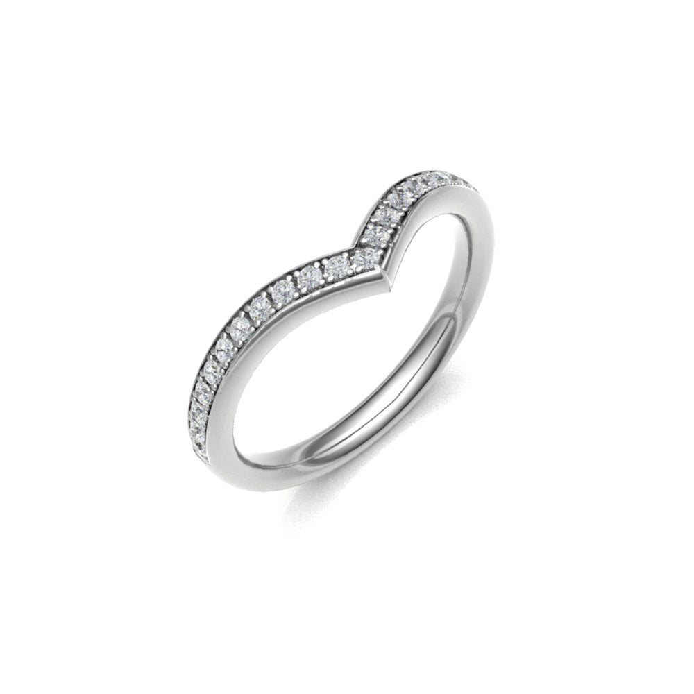 Platinum Wishbone Diamond Half Eternity Band