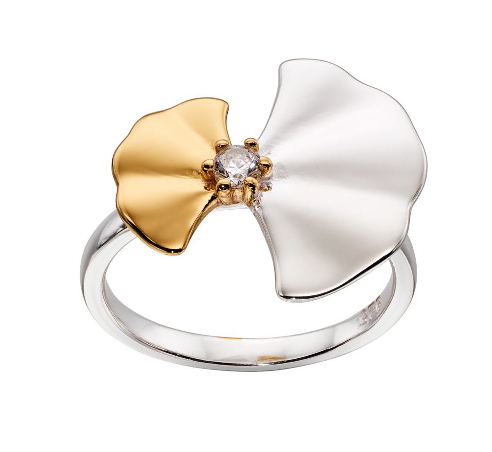 Gold & Silver Ginko Leaf Ring