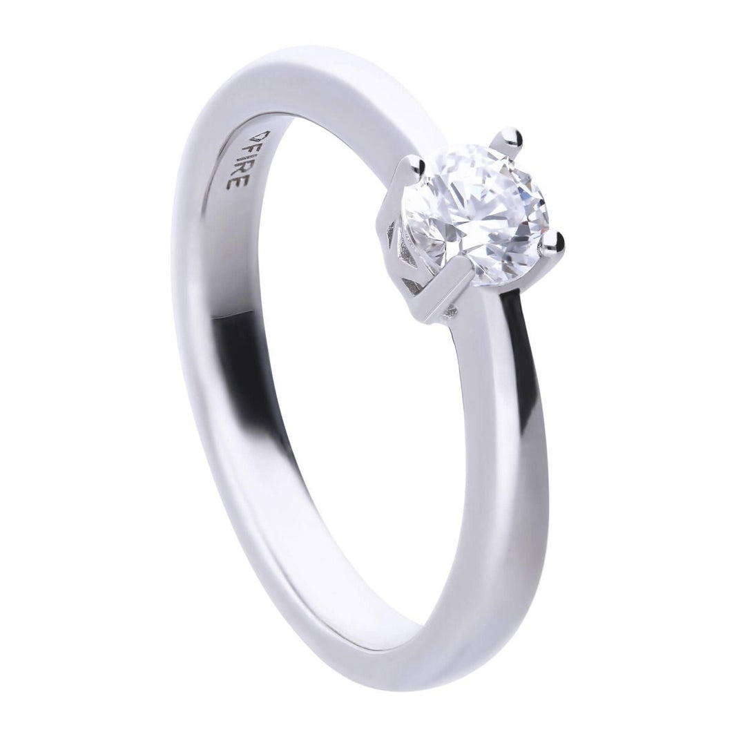 Four Claw Carat Ring With Diamonfire Cubic Zirconia R3752