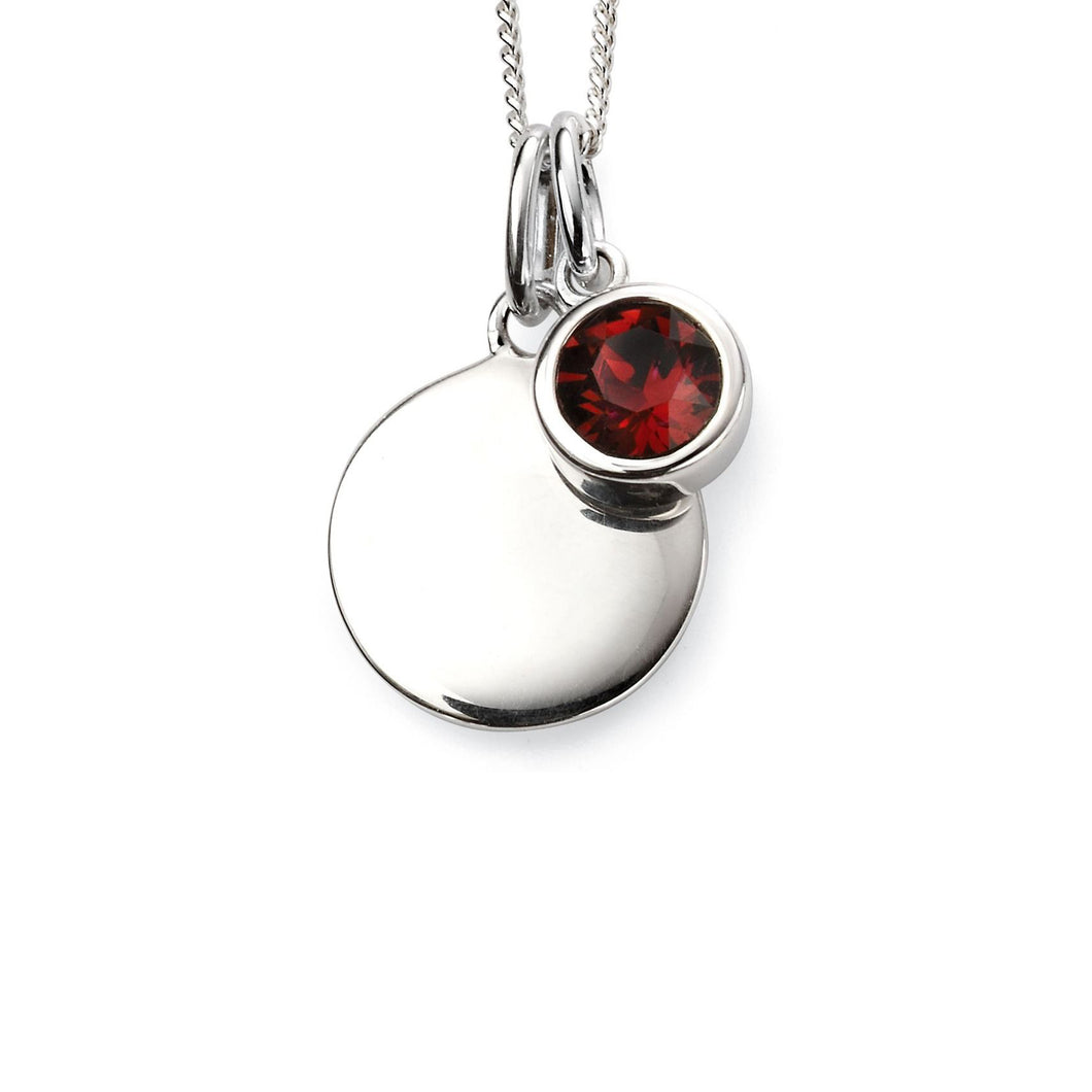 Silver Crystal January Birthstone Necklace