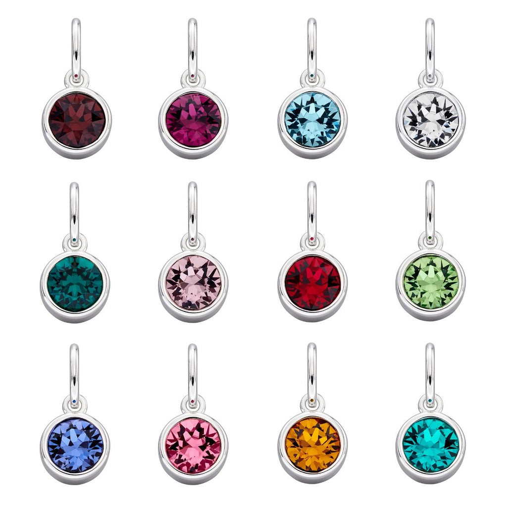 Silver Crystal Birthstone Pendants