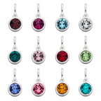 Silver Crystal Birthstone Pendants