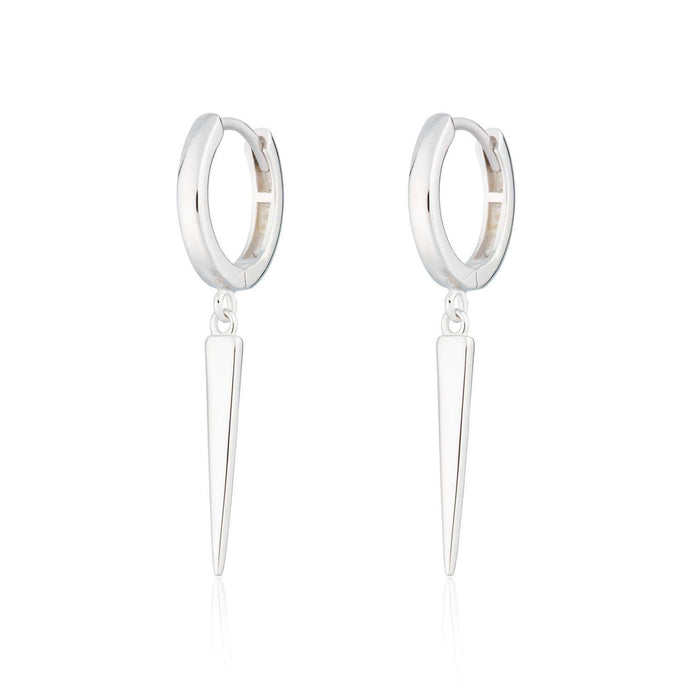 Silver Spike Hoop Earrings